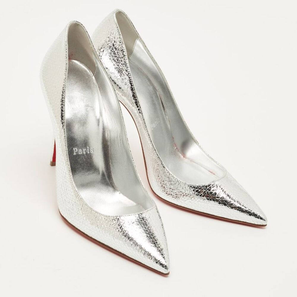 Christian Louboutin So Kate Size 38 Silver Leather Pumps - Picture 4 of 7